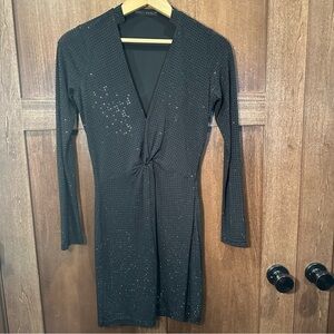Sheri Bodell Black Long Sleeve Dress with Sparkling Accents